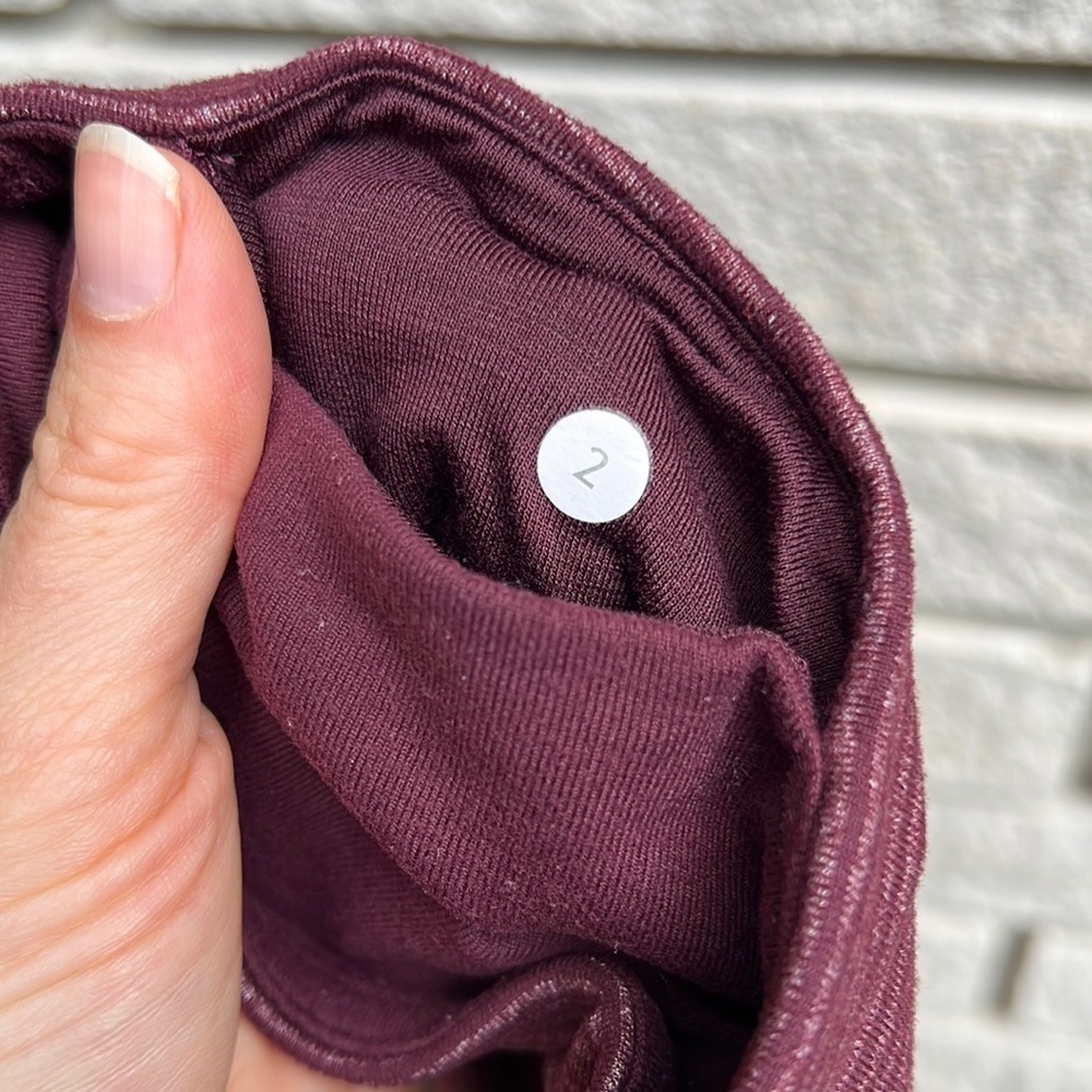 Lululemon Wunder Under Tonka Stripe Bordeaux Drama/Bordeaux Drama Size 2 - Picture 12 of 12